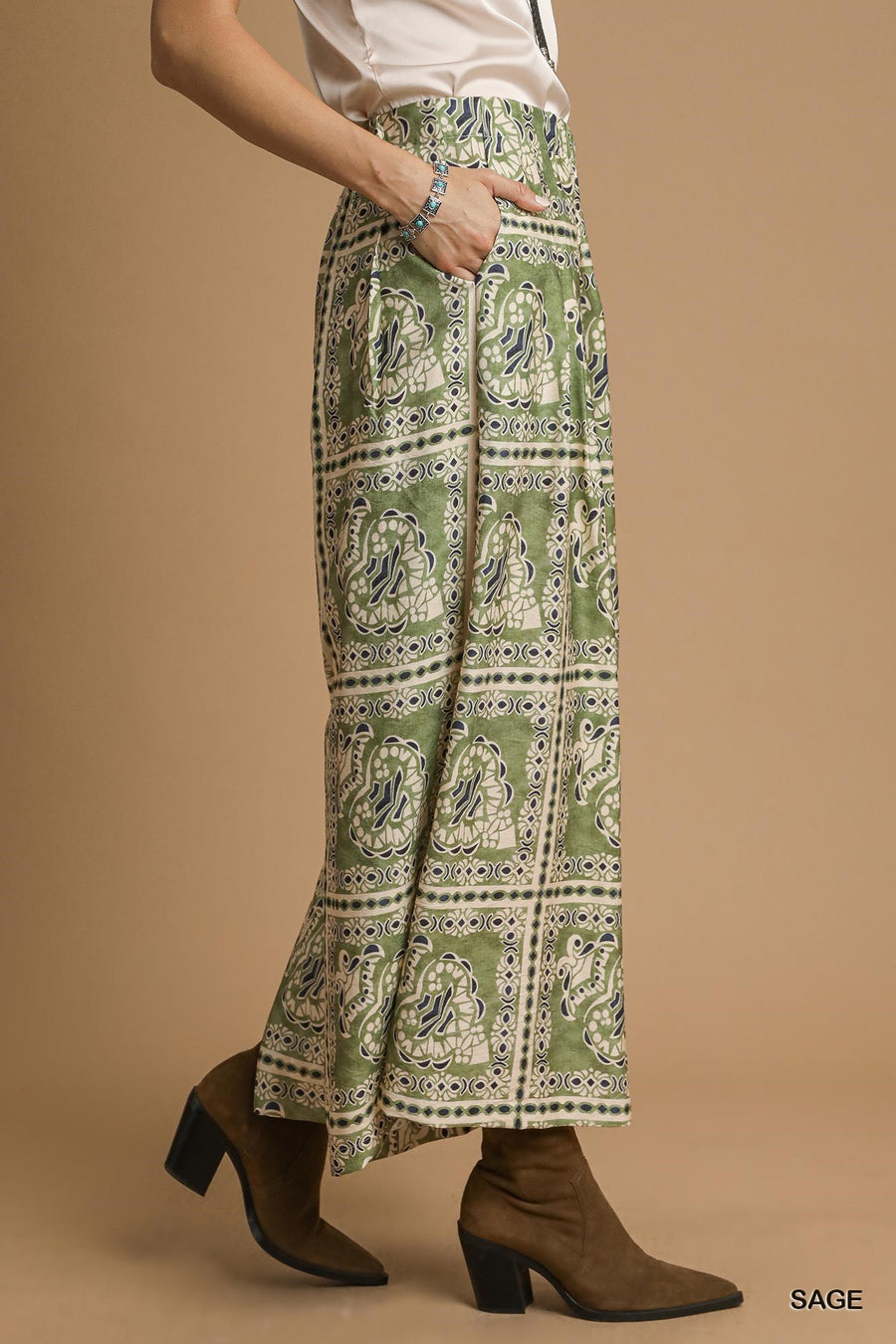 Florence Batik Tiles Print Palazzo Pants