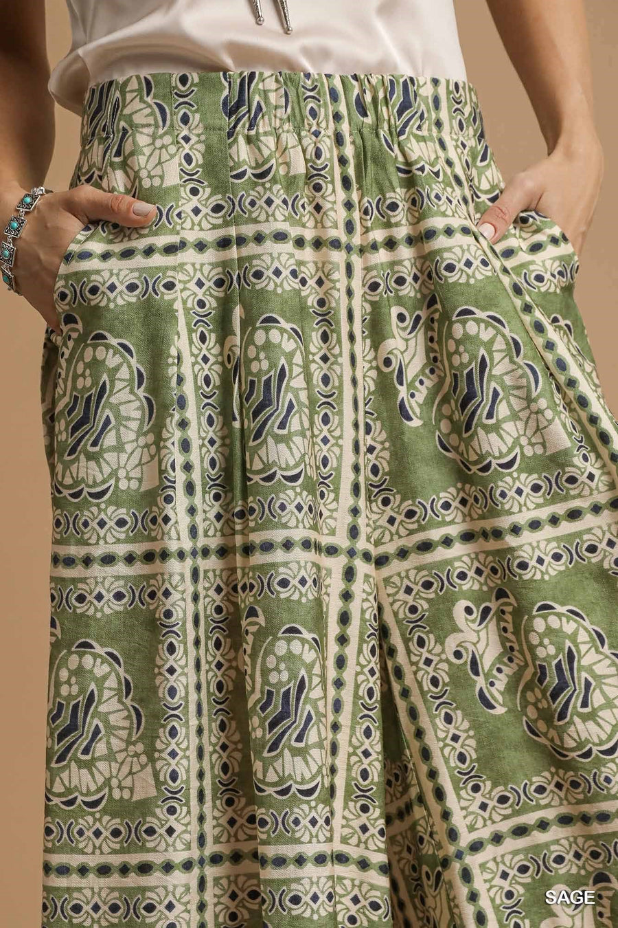 Florence Batik Tiles Print Palazzo Pants