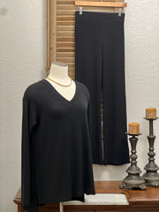 Chloe Oversized Pullover Knit Tunic Top & Yoga Waist Pull On Knit Pant Set