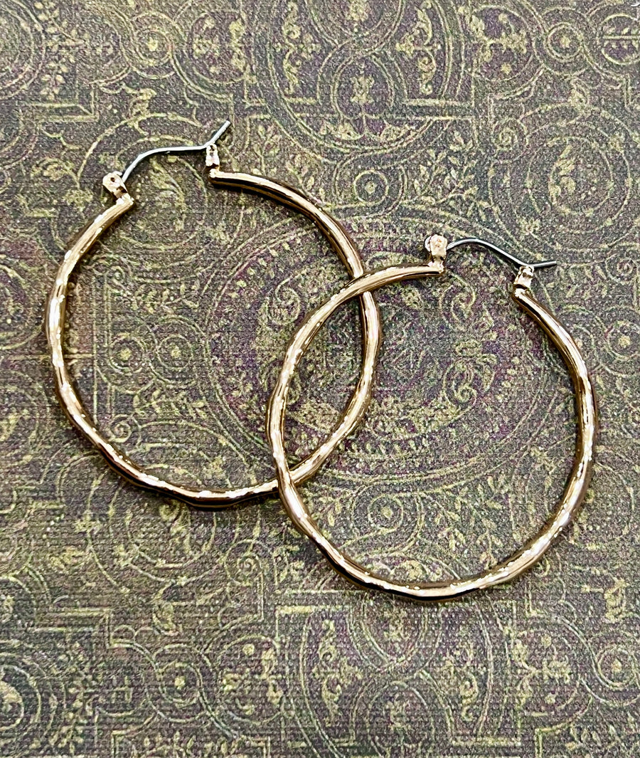 Making Waves Textured Gold Hoop Earrings