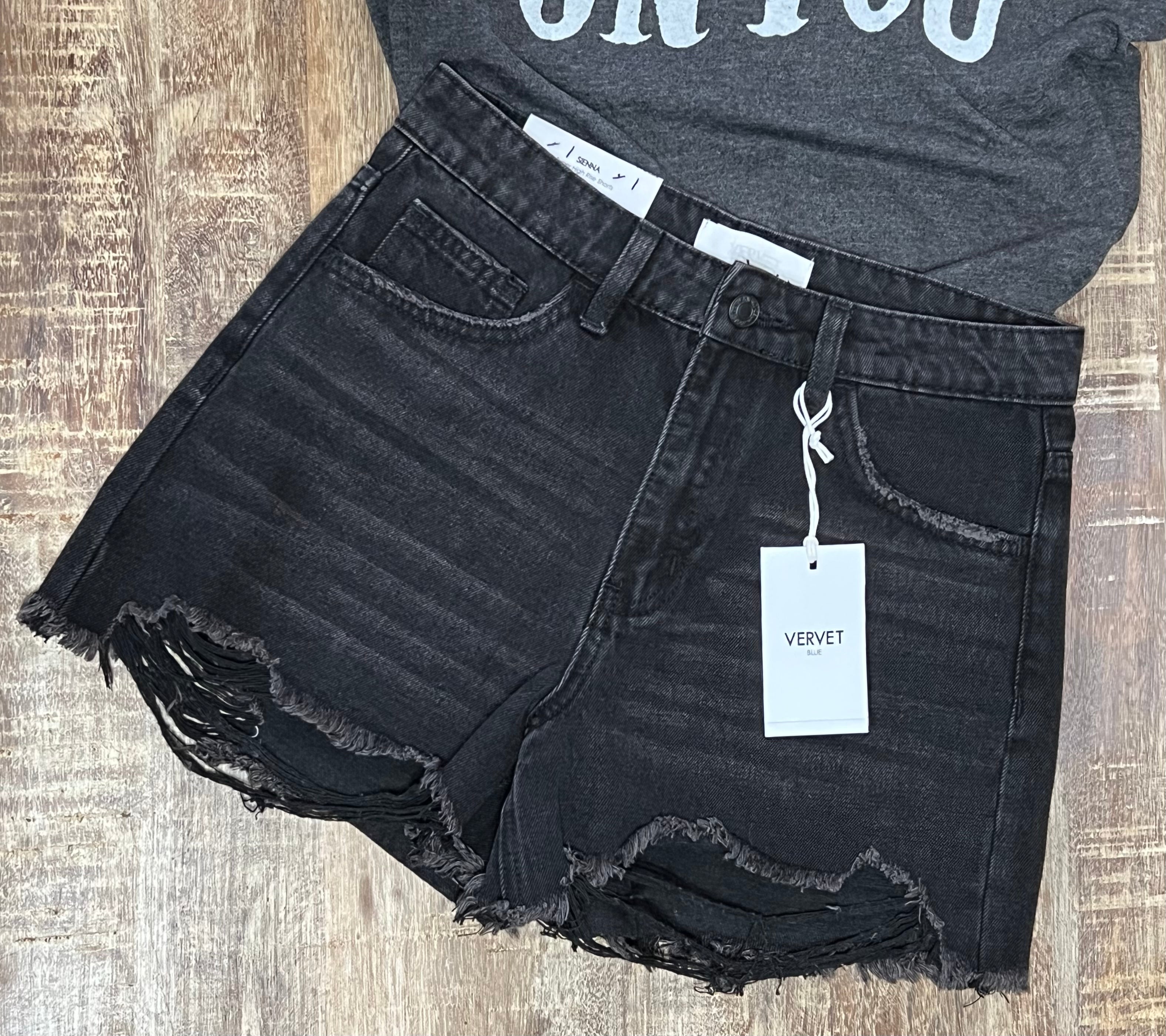 Back in Black Super High Rise Vintage Denim Shorts