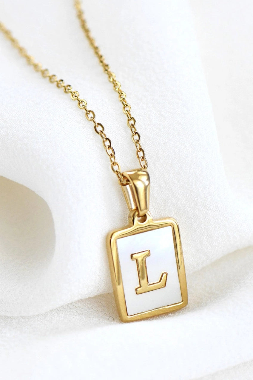 18K Gold Plated Waterproof Pearl Initial Necklace Collection