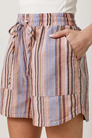 Brieann Multi Stripe Linen Shorts