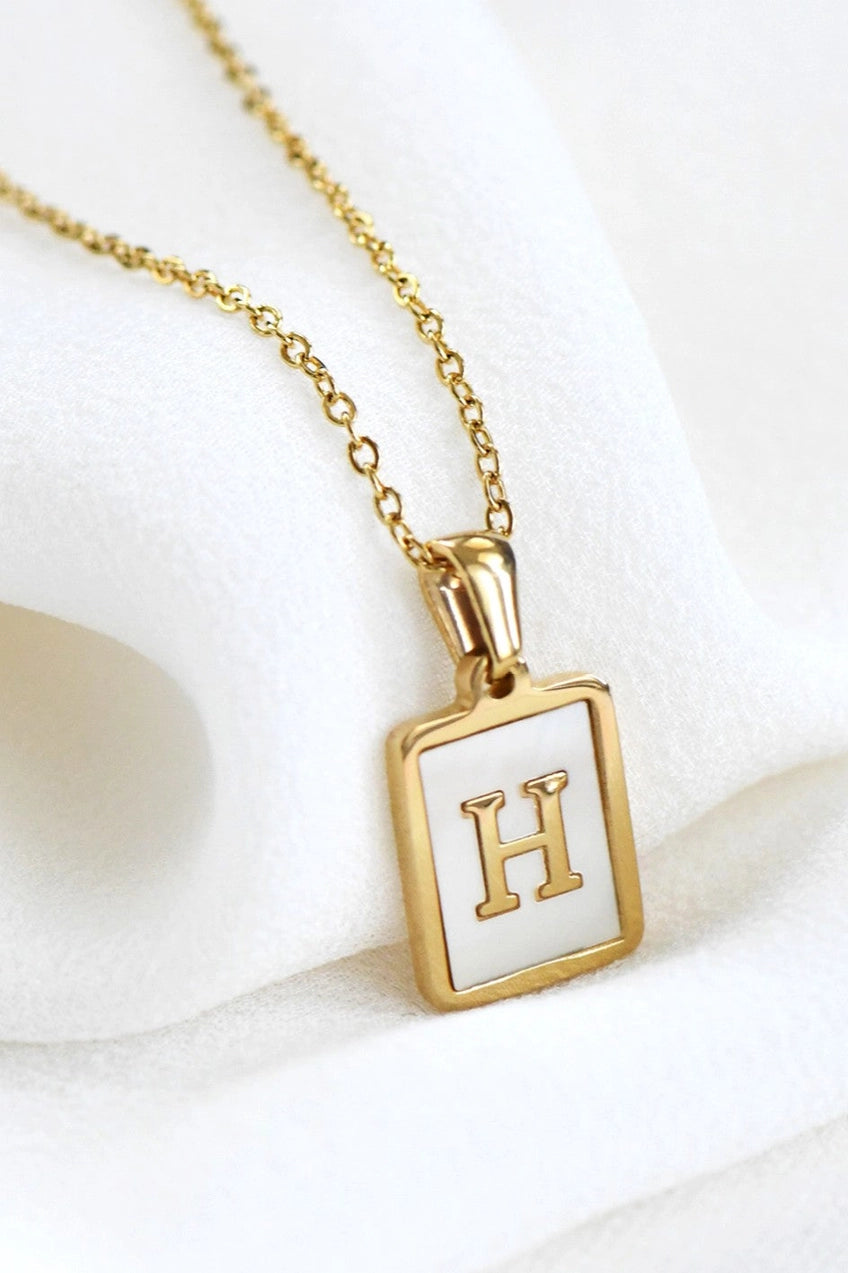 18K Gold Plated Waterproof Pearl Initial Necklace Collection
