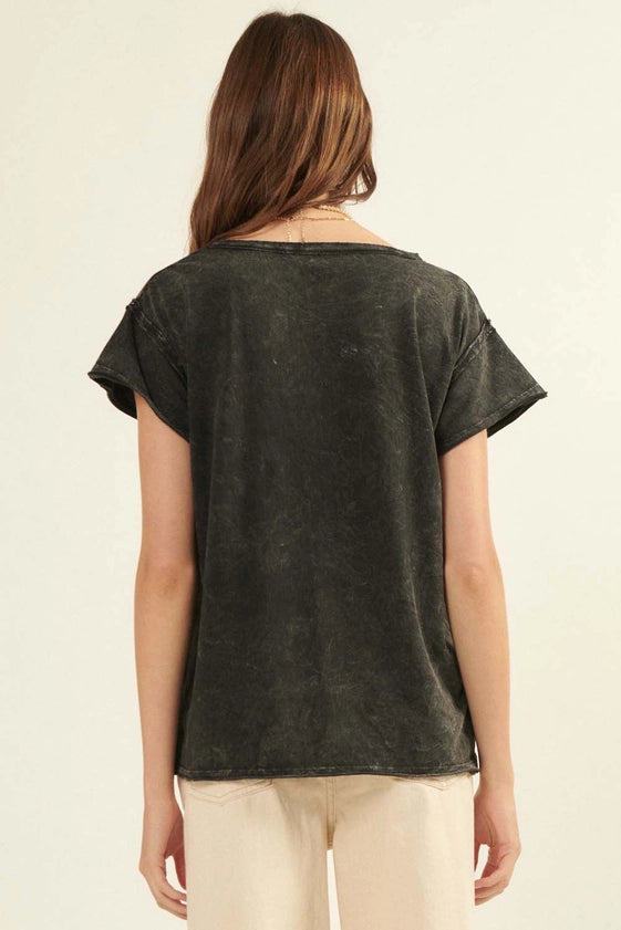 Vintage Basics Solid Color Mineral Washed Tee