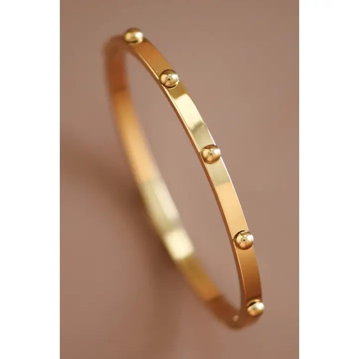 18K Gold Plated Waterproof Stainless Steel Hinged Bangle Bracelet