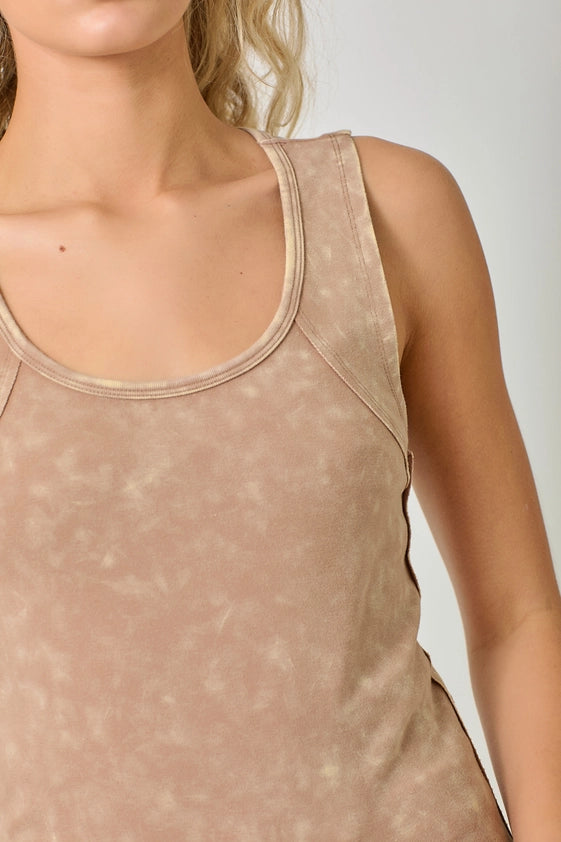 Miere Mineral Washed Scoop Neck Tank Top