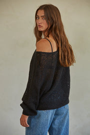 Lilian Laced Open Knit Crochet Sweater