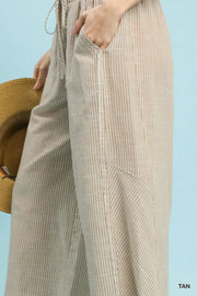 Skipper Linen Blend Striped Wide Leg Pants