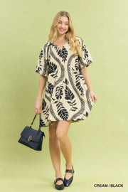 San Miguel Collared V-Neck Resort Tunic Mini Dress