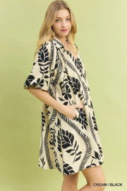 San Miguel Collared V-Neck Resort Tunic Mini Dress