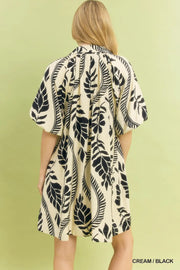 San Miguel Collared V-Neck Resort Tunic Mini Dress