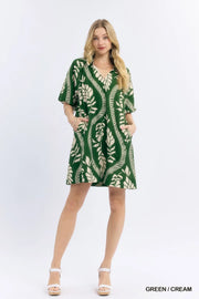 San Miguel Collared V-Neck Resort Tunic Mini Dress