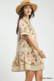 Courtlyn Botanical Print V-Neck Dress