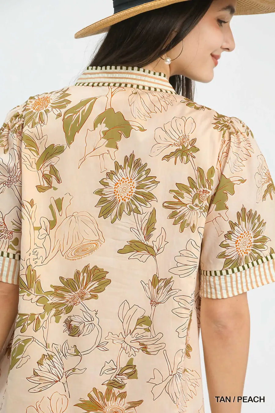 Courtlyn Botanical Print V-Neck Dress