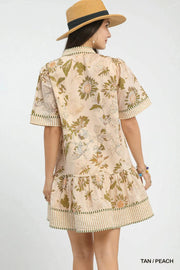 Courtlyn Botanical Print V-Neck Dress
