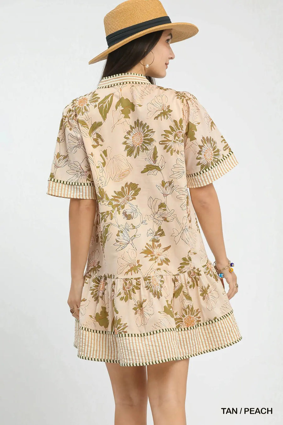 Courtlyn Botanical Print V-Neck Dress