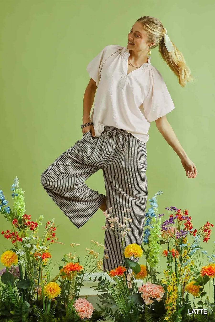 Ooh La ! La! Striped Wide-Leg Pants