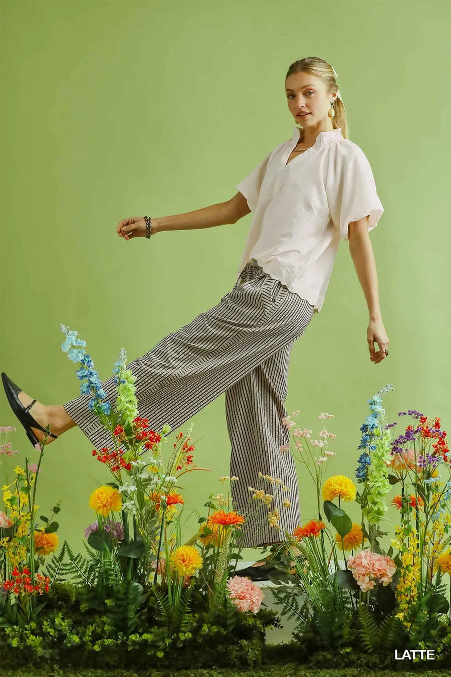 Ooh La ! La! Striped Wide-Leg Pants