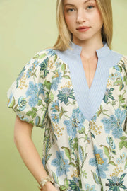 Oriental Gardens Print Tunic Top