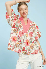Oriental Gardens Print Tunic Top