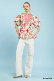 Oriental Gardens Print Tunic Top