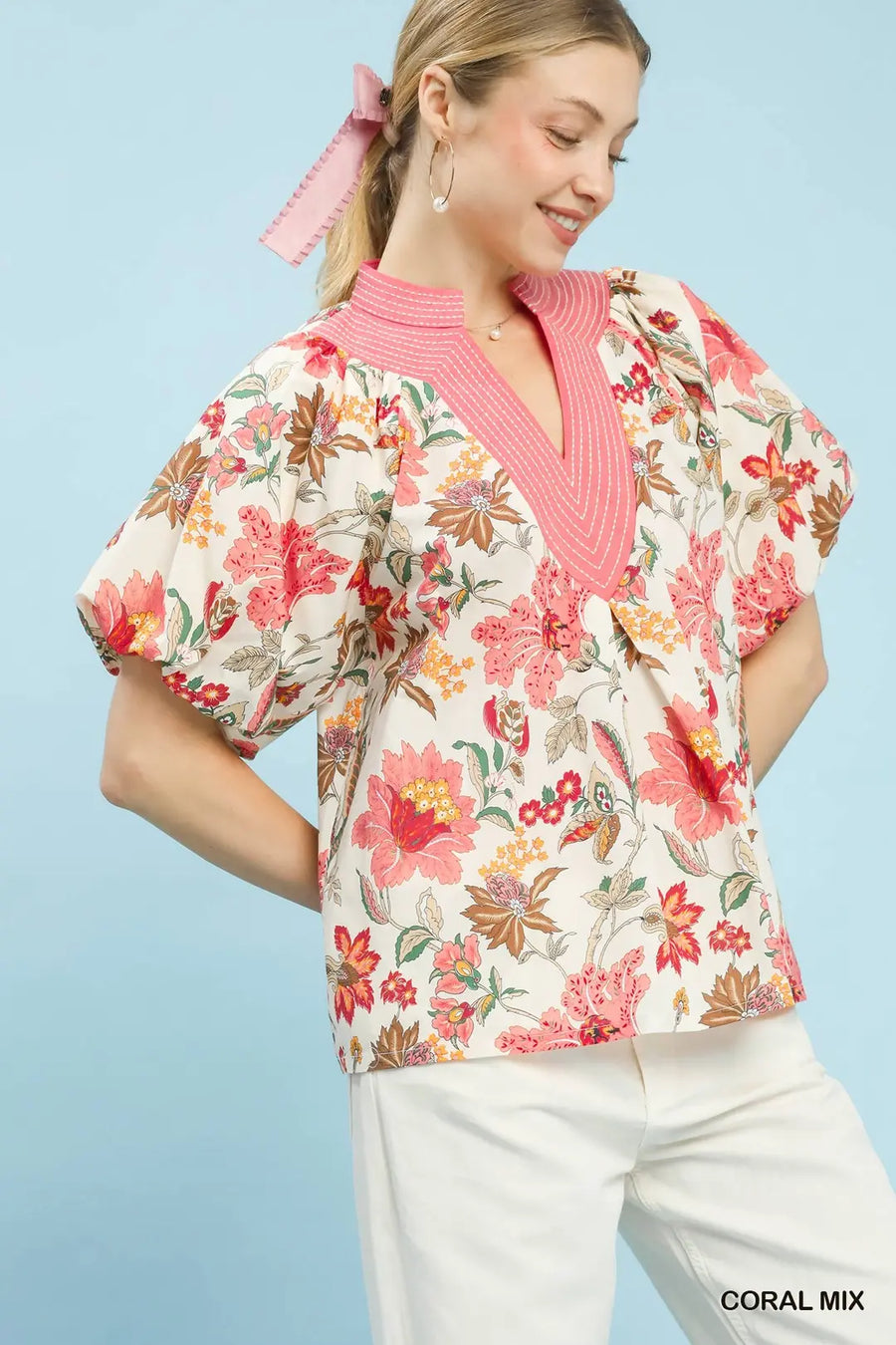 Oriental Gardens Print Tunic Top