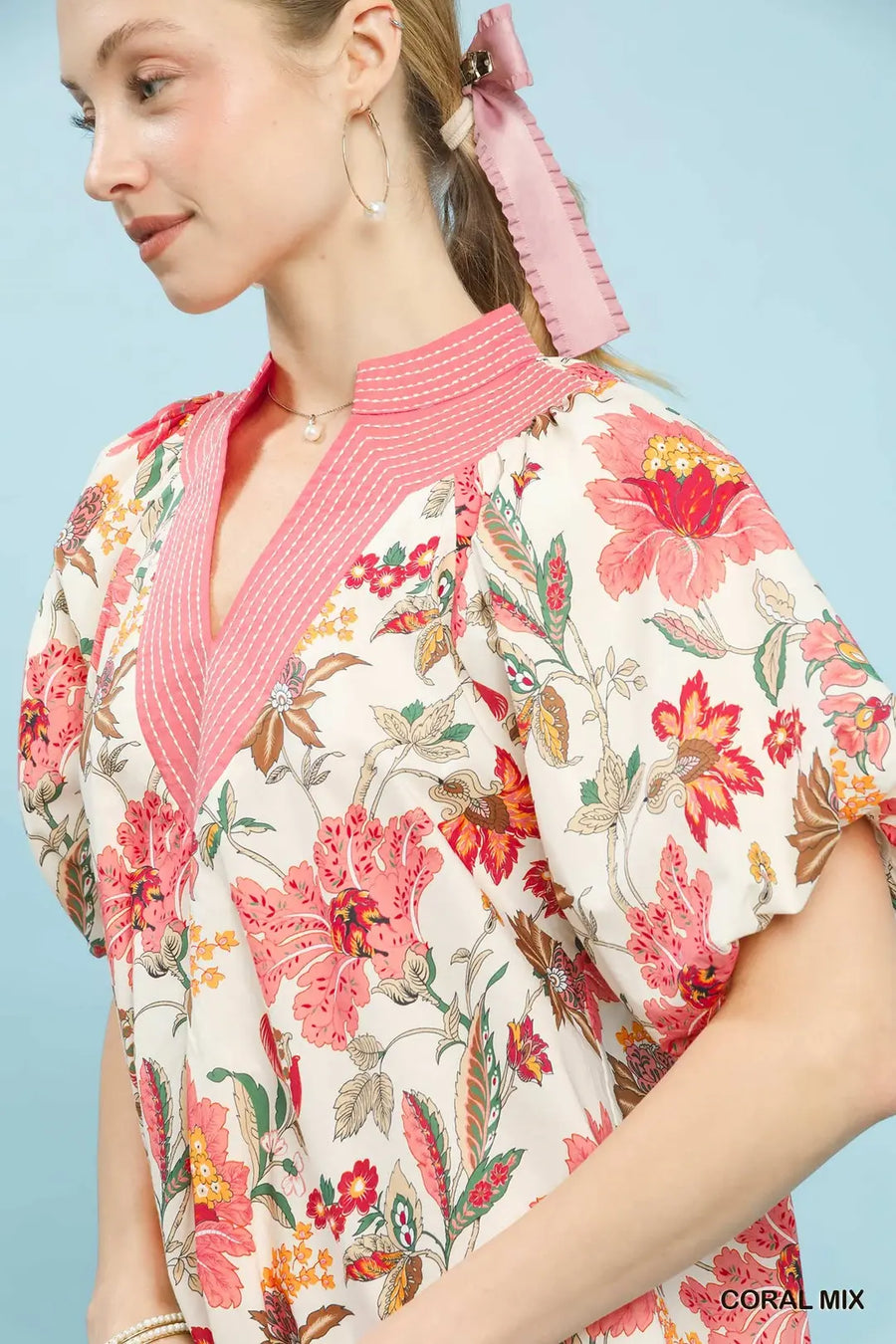 Oriental Gardens Print Tunic Top