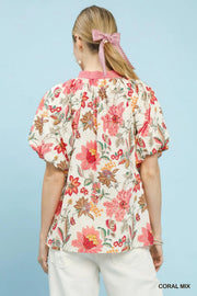Oriental Gardens Print Tunic Top