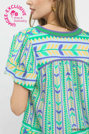 Queen of the South Geometric Print Top