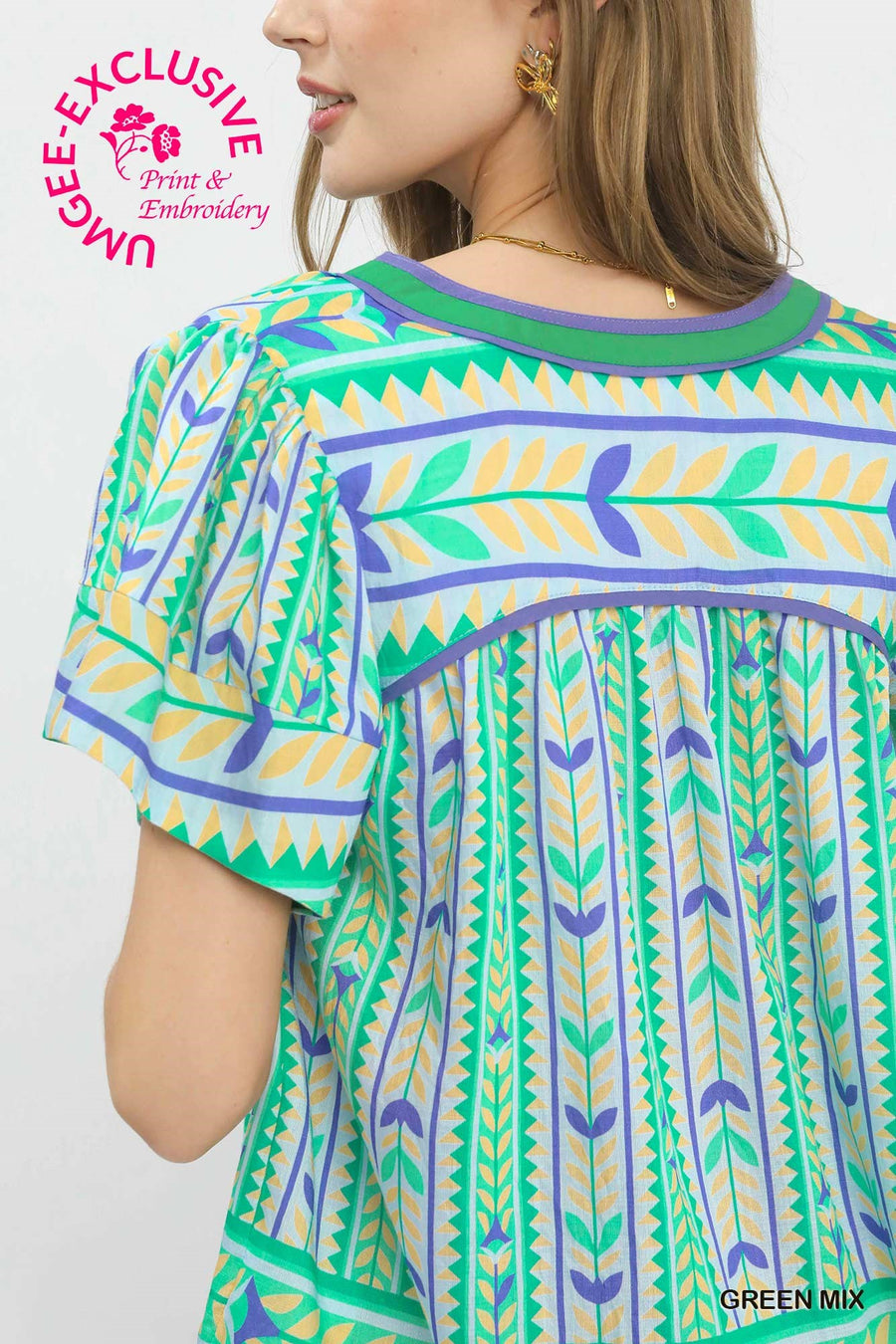Queen of the South Geometric Print Top