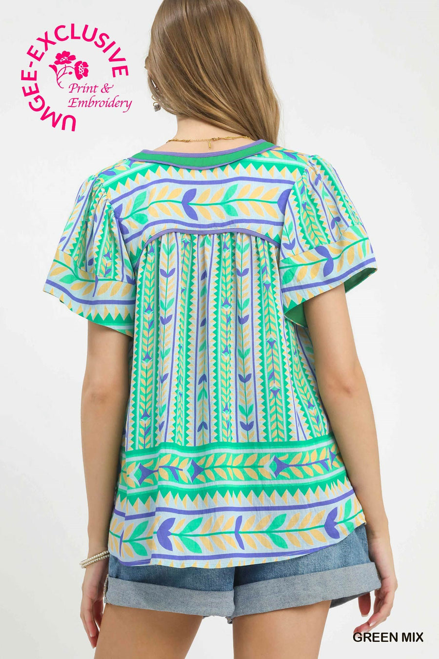 Queen of the South Geometric Print Top