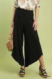 Tullie Tulip Hem Wide Leg Washed Linen Pants