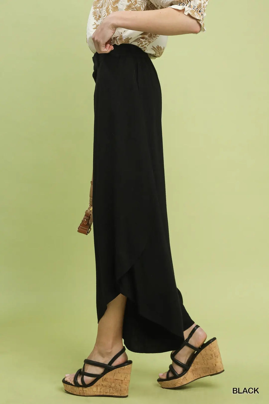 Tullie Tulip Hem Wide Leg Washed Linen Pants