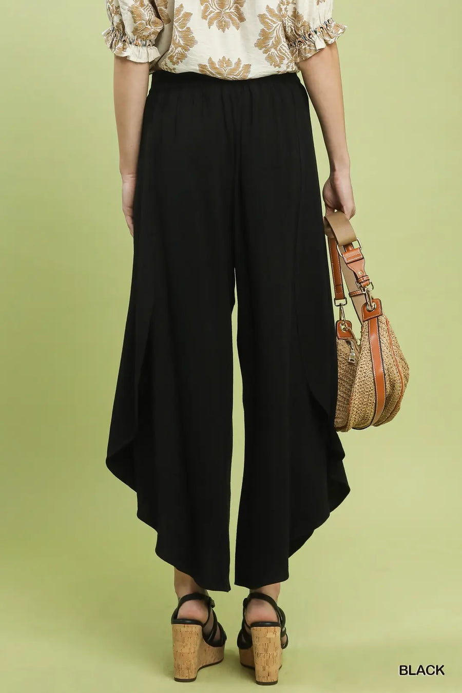 Tullie Tulip Hem Wide Leg Washed Linen Pants