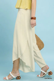 Tullie Tulip Hem Wide Leg Washed Linen Pants