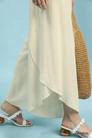 Tullie Tulip Hem Wide Leg Washed Linen Pants