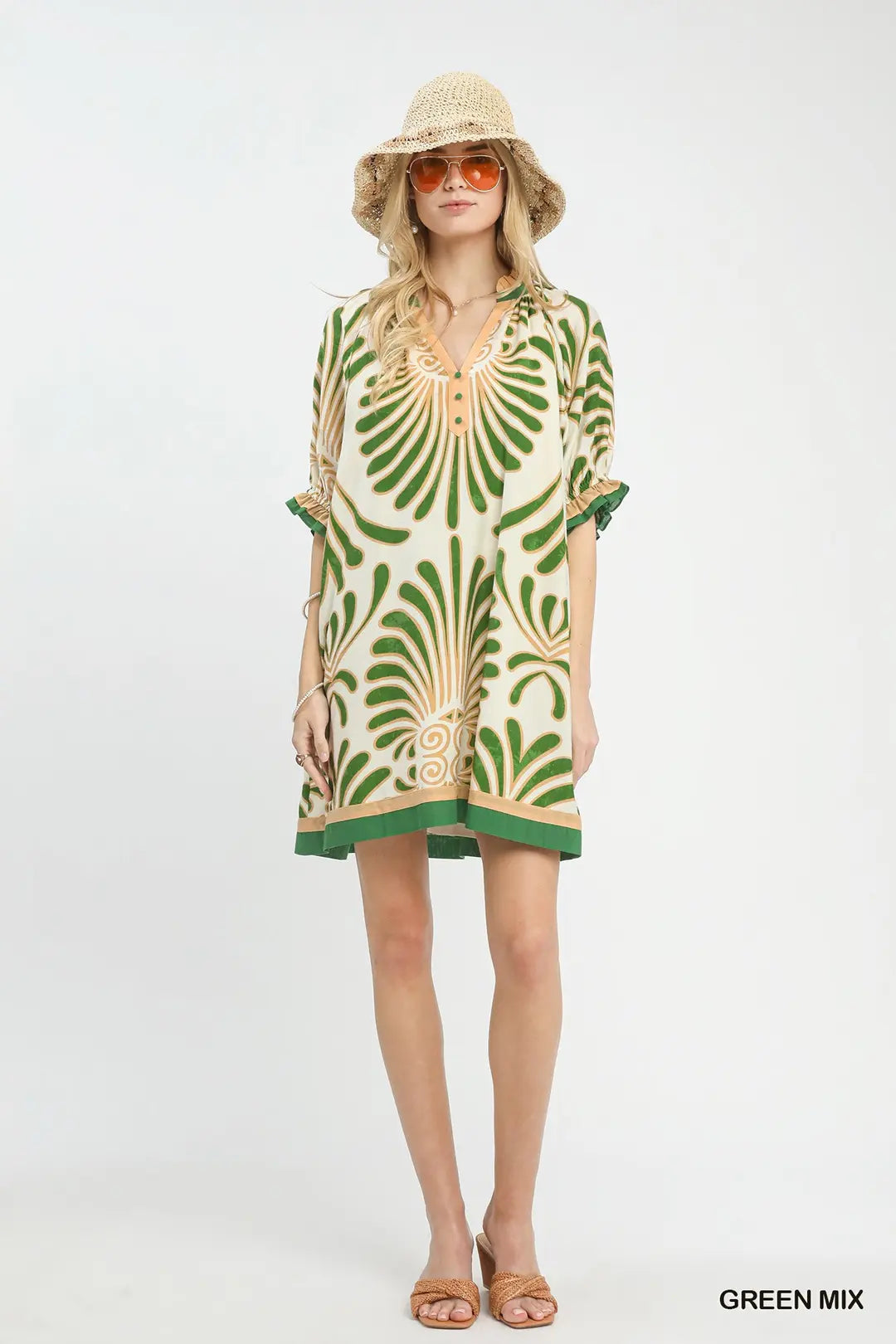Penny Abstract Floral Print Mini Tunic Dress