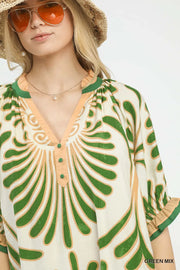 Penny Abstract Floral Print Mini Tunic Dress