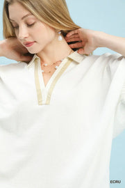 Angela V-Neck Dolman Sleeve Blouse Top