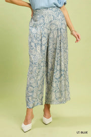Bluebelle Paisley Print Cropped Wide Leg Pants