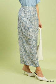 Bluebelle Paisley Print Cropped Wide Leg Pants