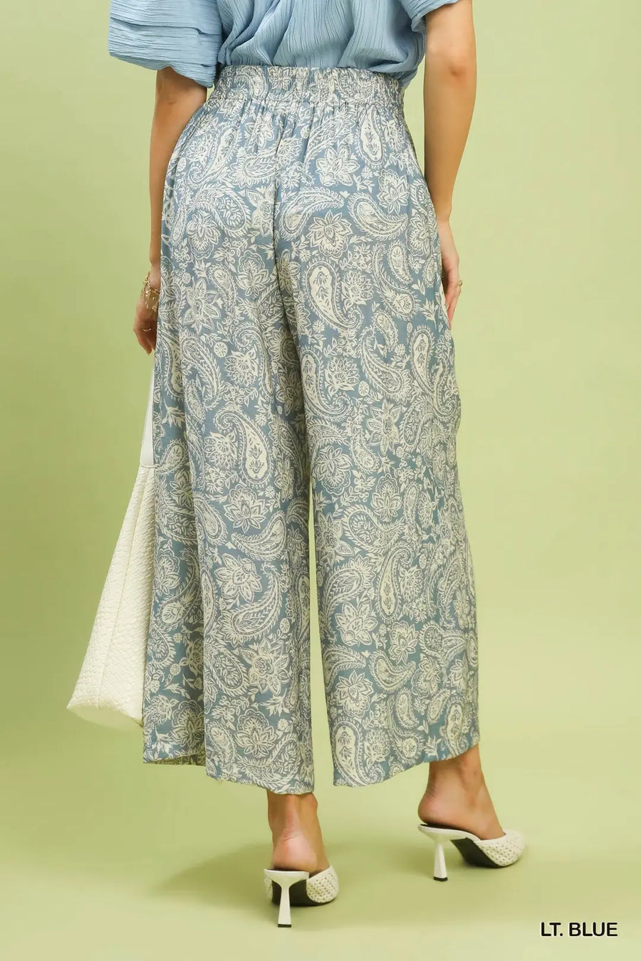 Bluebelle Paisley Print Cropped Wide Leg Pants