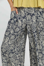 Bluebelle Paisley Print Cropped Wide Leg Pants