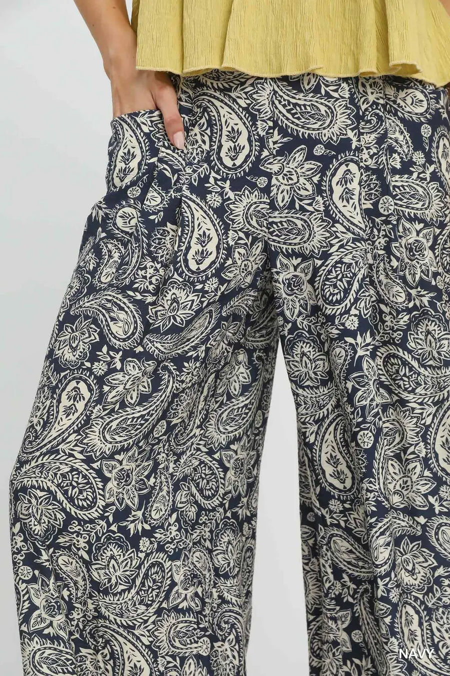 Bluebelle Paisley Print Cropped Wide Leg Pants