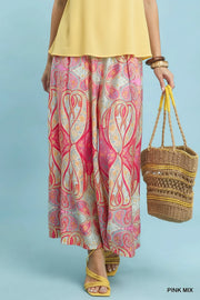 San Isidro Bright Paisley Wide Leg Resort Pant