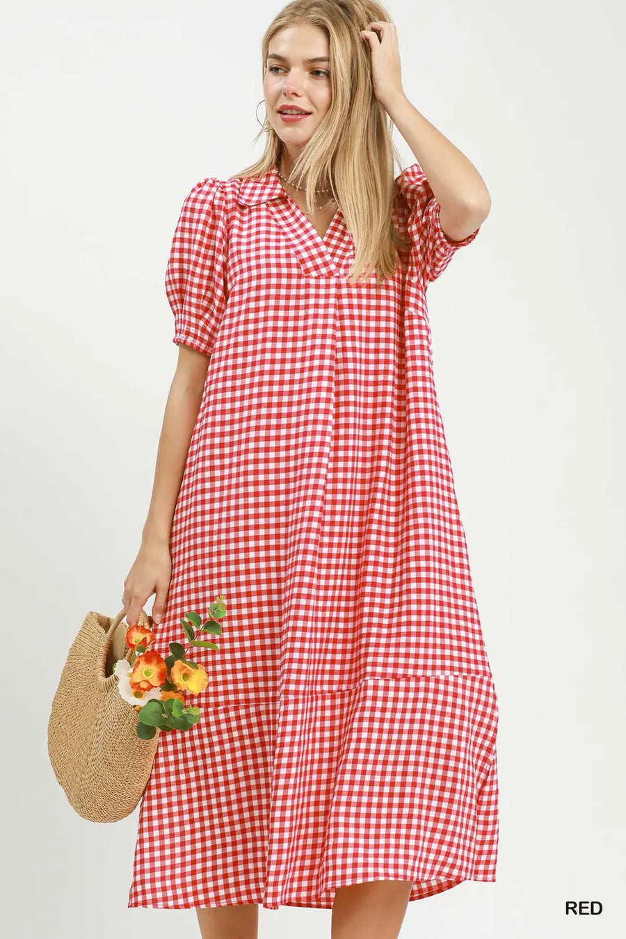 Sweet Gingham Midi Dress