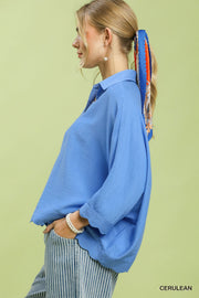 Sharla Scallop Hem Collared Top