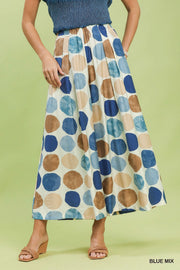 San Salvador Large Dots Print Wide Leg Resort Pant