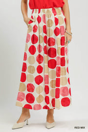 San Salvador Large Dots Print Wide Leg Resort Pant